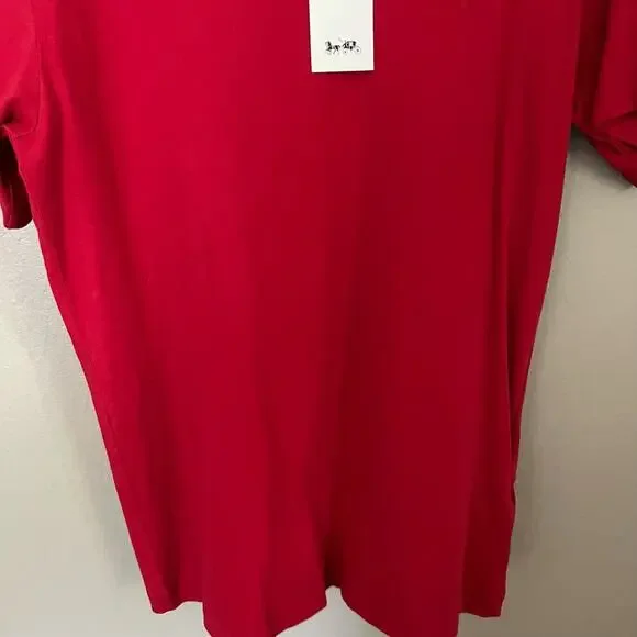 NWT COACH Rexy Tape T-Shirt Red Size Small Casual comfort everyday Short Sleeve - Picture 4 of 7